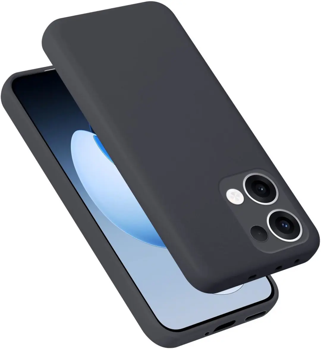 Cadorabo Hoesje geschikt voor OPPO Reno 13 Case in Liquid Zwart Beschermhoes gem