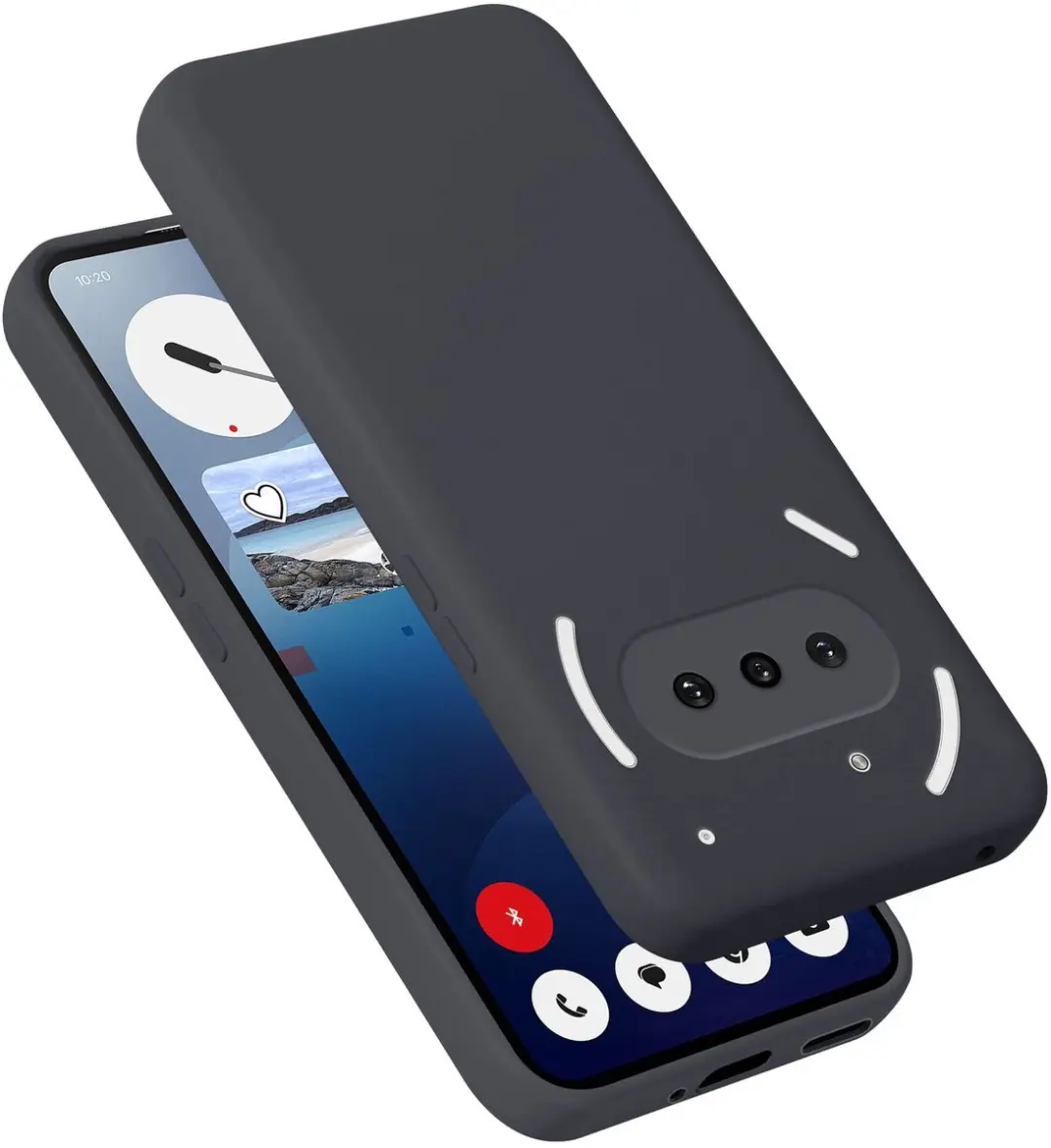 Cadorabo Hoesje geschikt voor Nothing Phone 3a Case in Liquid Zwart Beschermhoes