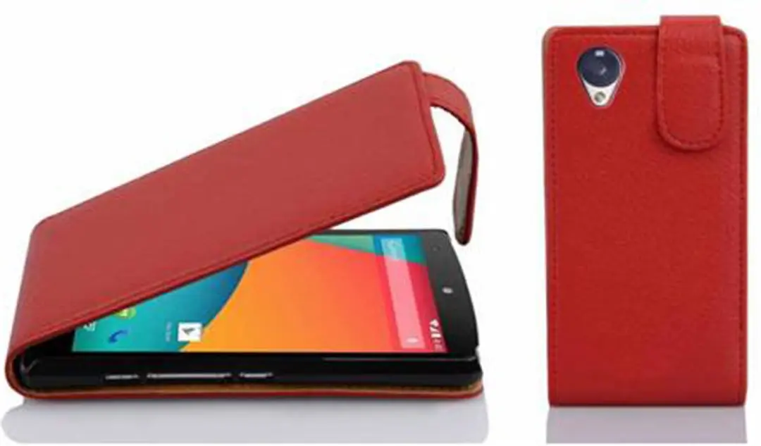 Cadorabo Hoesje geschikt voor LG Google NEXUS 5 in INFERNO ROOD