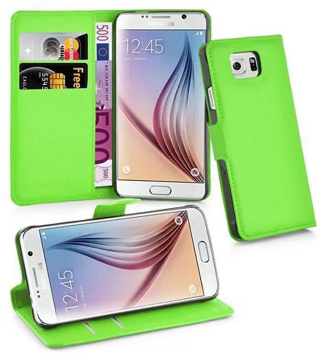 Cadorabo Hoesje geschikt voor Samsung Galaxy S6 in MUNT GROEN