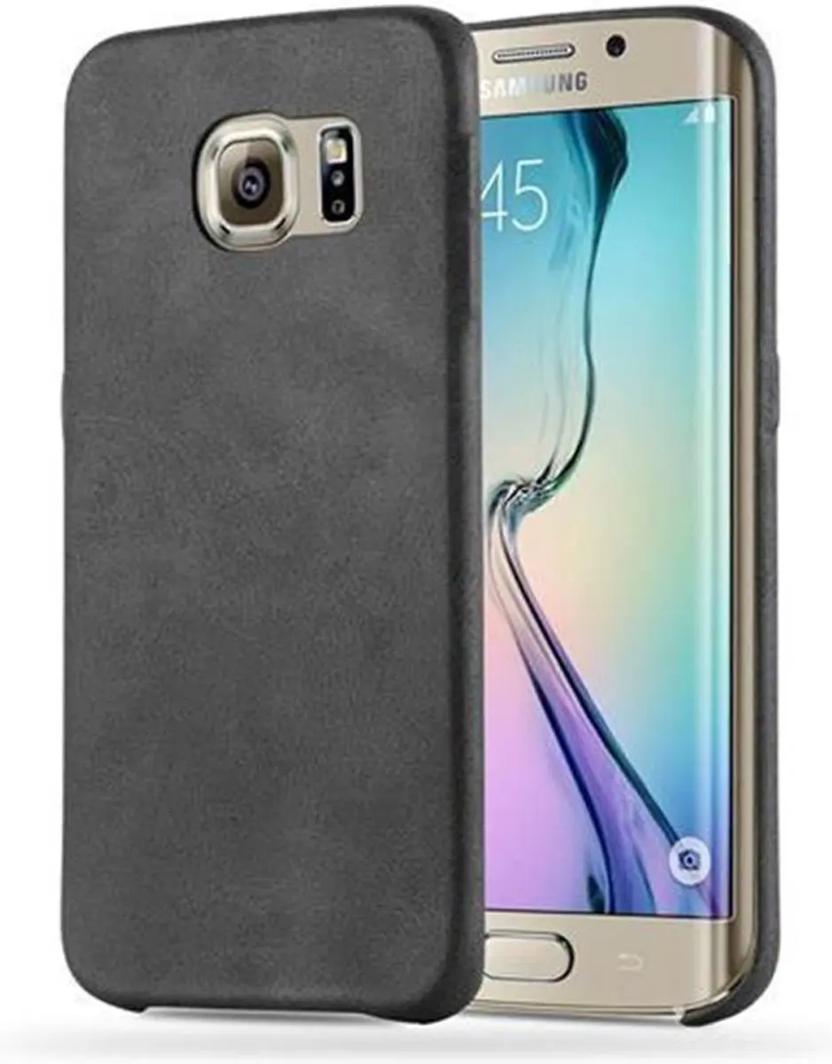 Cadorabo Hoesje geschikt voor Samsung Galaxy S6 EDGE in VINTAGE ZWART