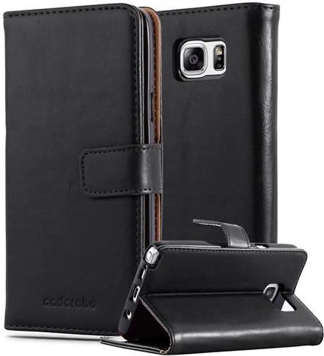 Cadorabo Hoesje geschikt voor Samsung Galaxy NOTE 5 in ZWART GRAFIET