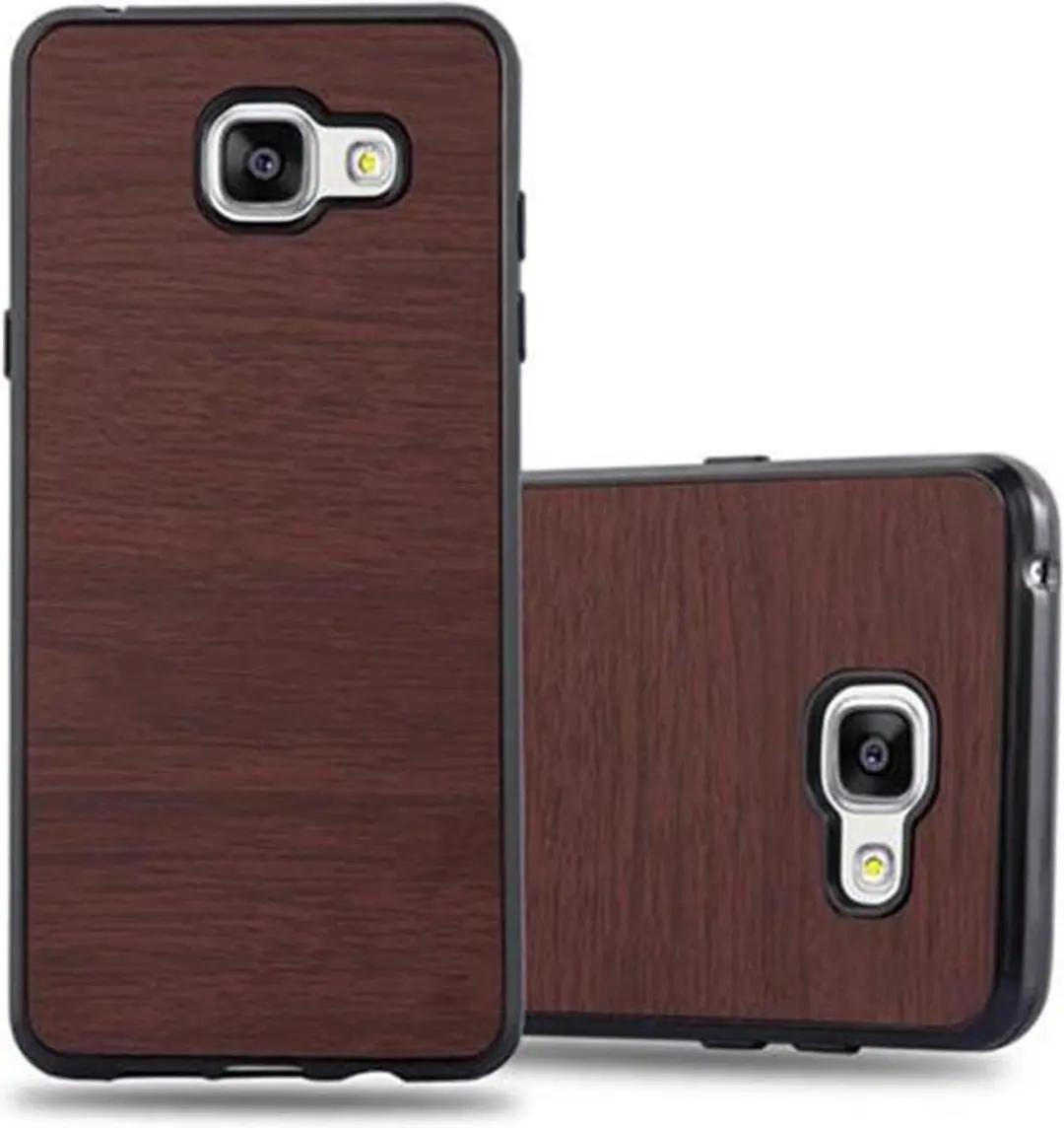 Cadorabo Hoesje geschikt voor Samsung Galaxy A3 2016 in WOODEN KOFFIE