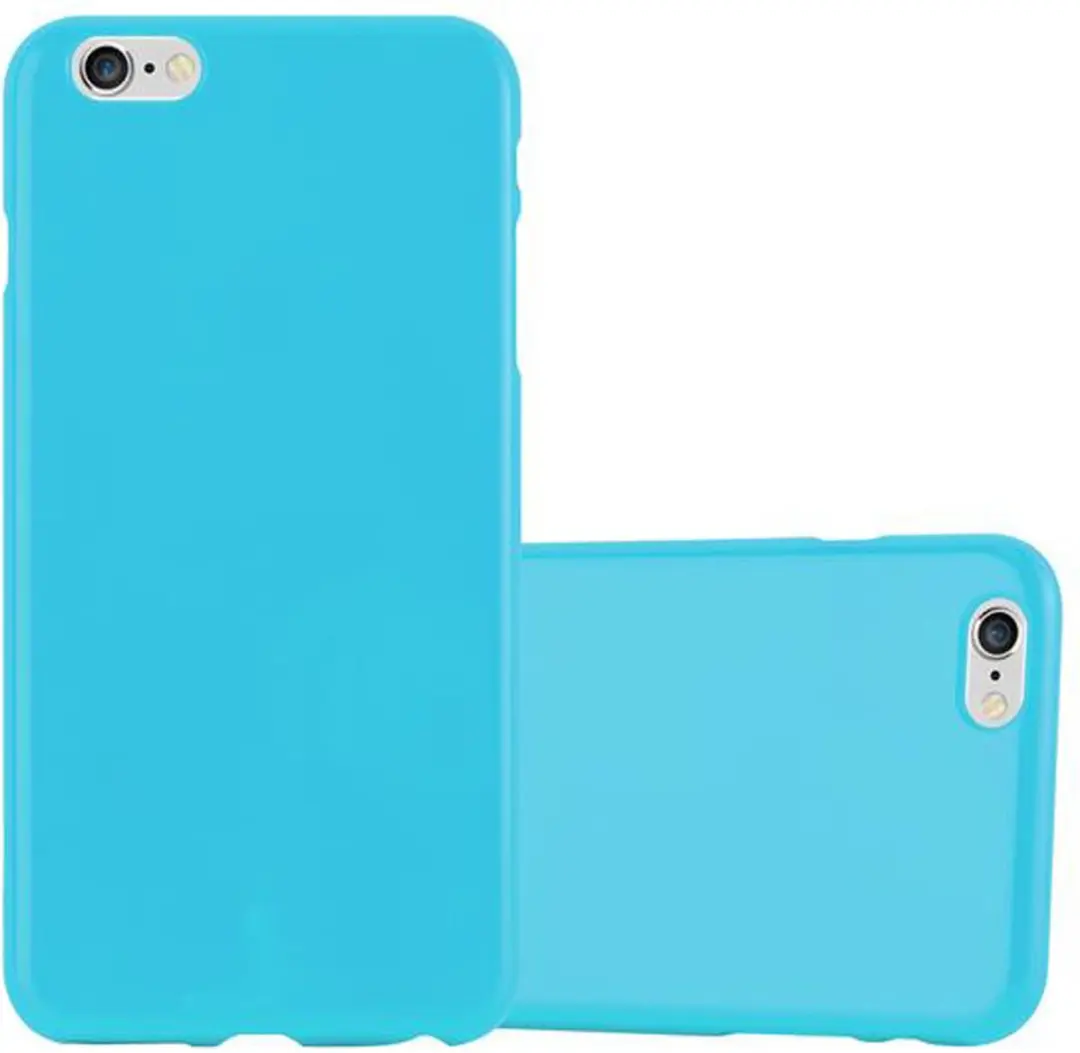 Cadorabo Hoesje geschikt voor Apple iPhone 6 PLUS / 6S PLUS in JELLY LICHT BLAUW