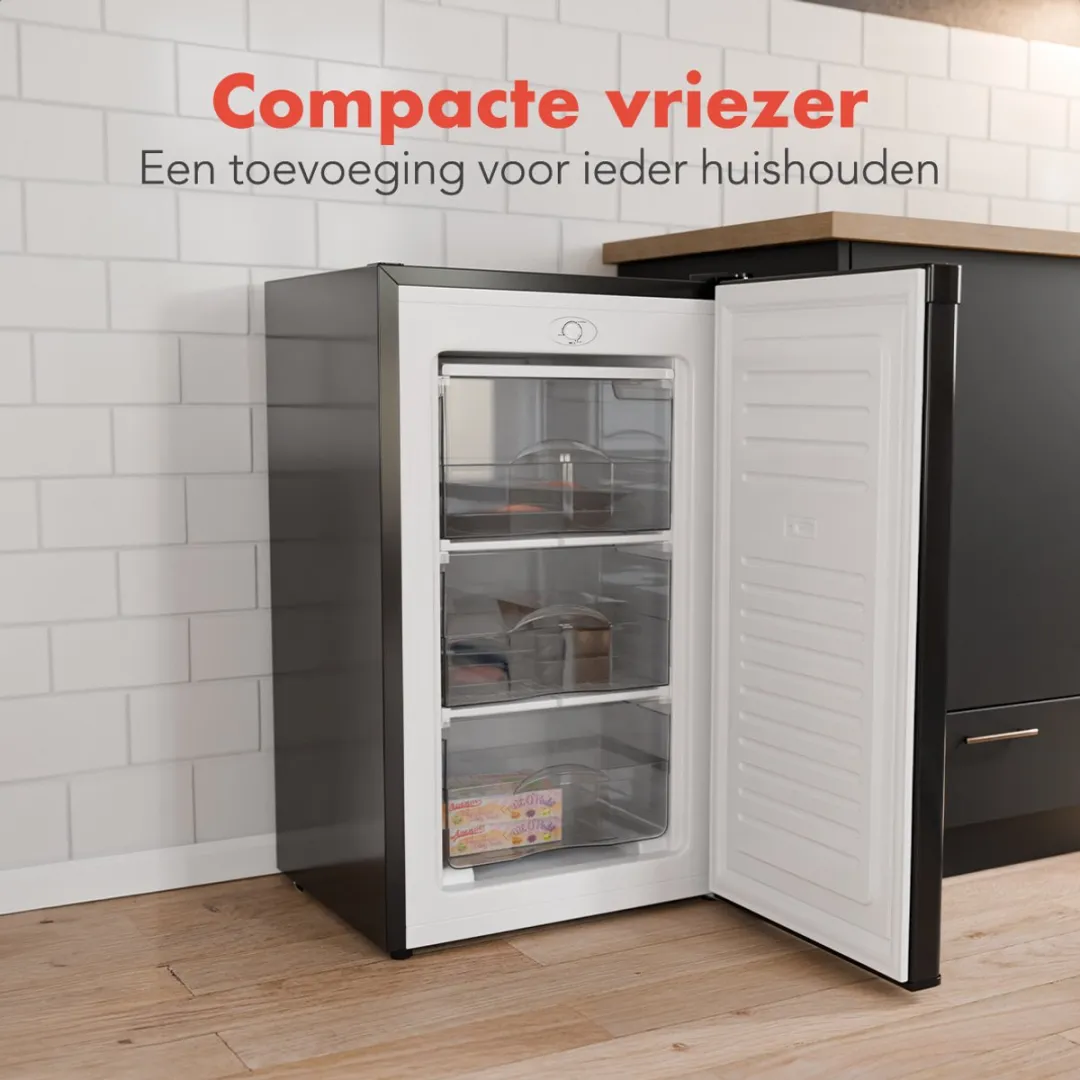 KitchenBrothers KB4028 Vriezer 64L - 3 Vrieslades - Zwart
