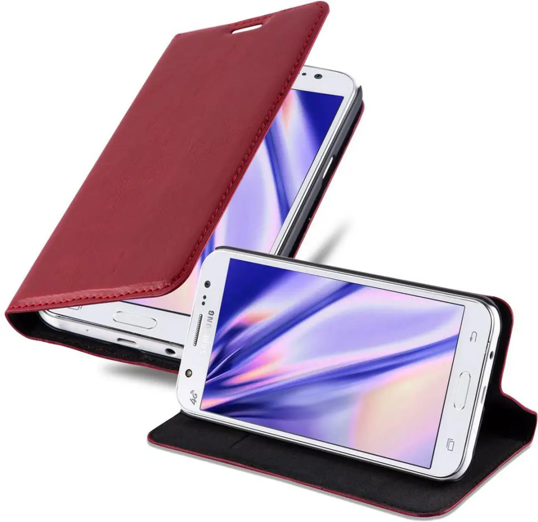 Cadorabo Hoesje geschikt voor Samsung Galaxy J7 2015 in APPEL ROOD