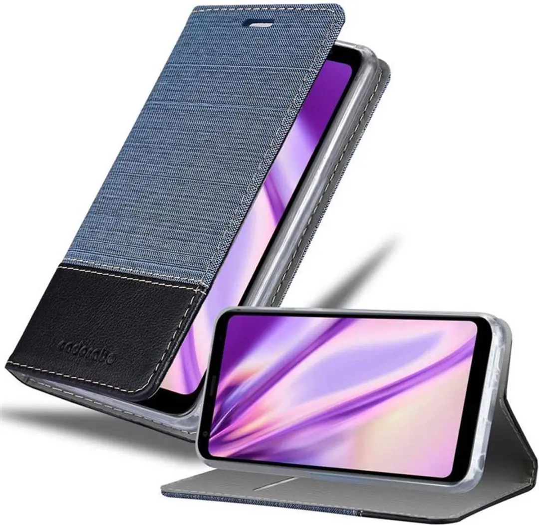 Cadorabo Hoesje geschikt voor LG Q7 / Q7a / Q7+ in DONKERBLAUW ZWART