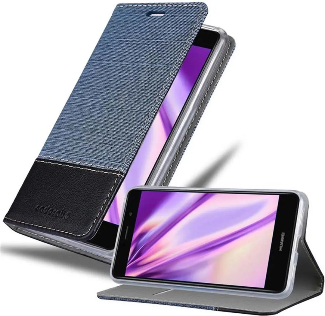 Cadorabo Hoesje geschikt voor Huawei Enjoy 7 PLUS in DONKERBLAUW ZWART