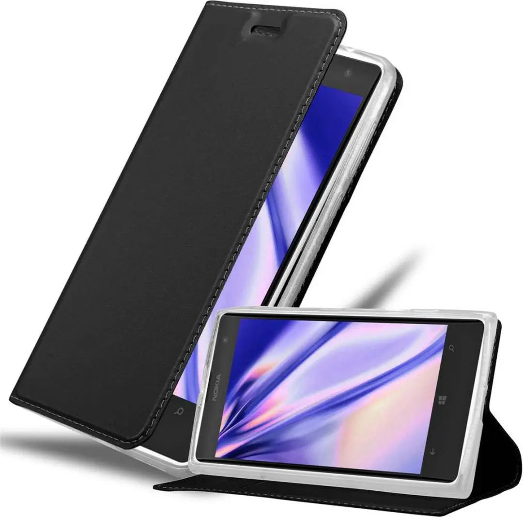 Cadorabo Hoesje geschikt voor Nokia Lumia 1020 in CLASSY ZWART