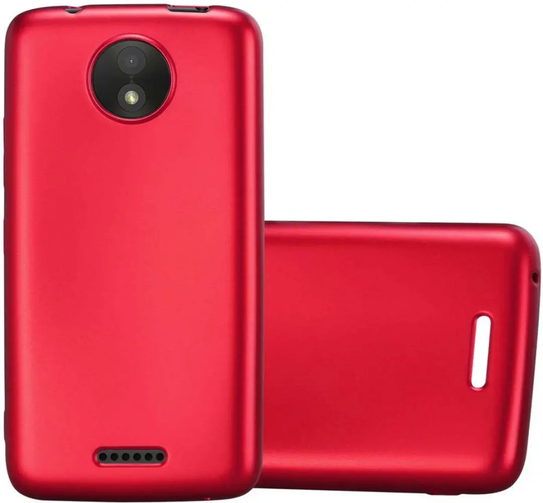 Cadorabo Hoesje geschikt voor Motorola MOTO C in METALLIC ROOD