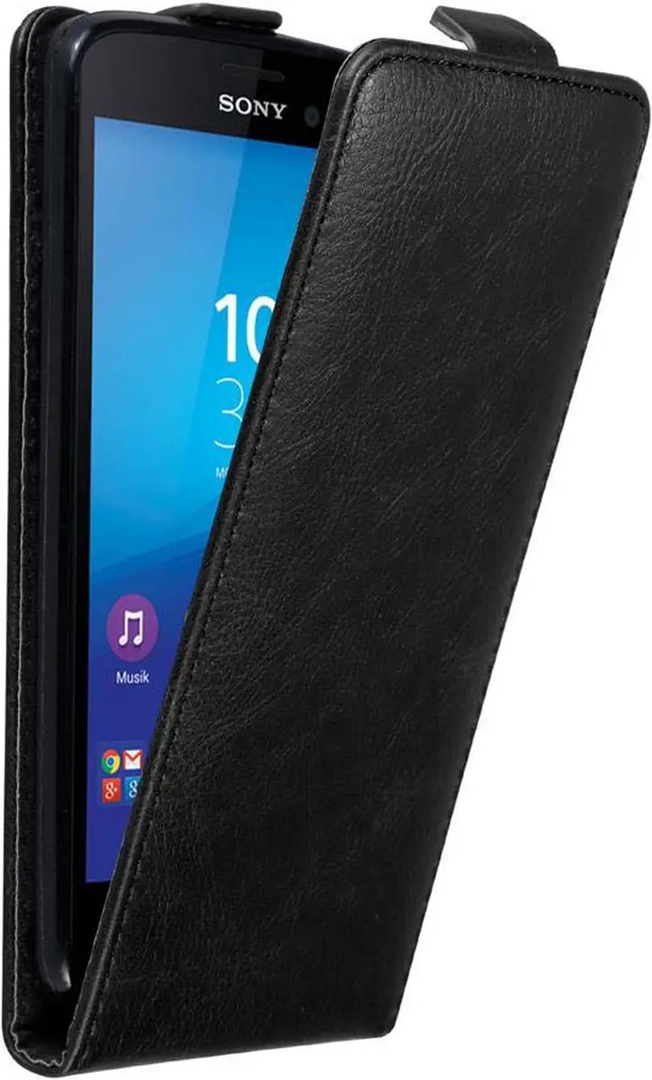 Cadorabo Hoesje geschikt voor Sony Xperia M4 AQUA in ZWARTE NACHT