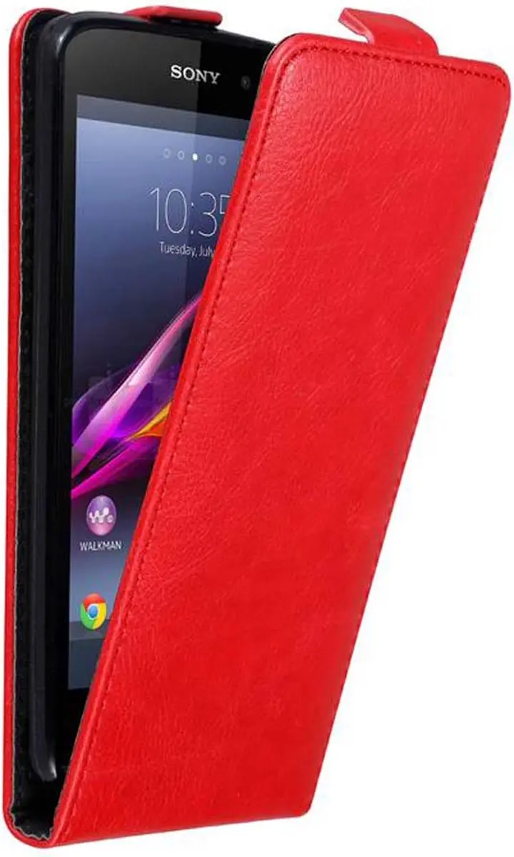 Cadorabo Hoesje geschikt voor Sony Xperia Z1 in APPEL ROOD