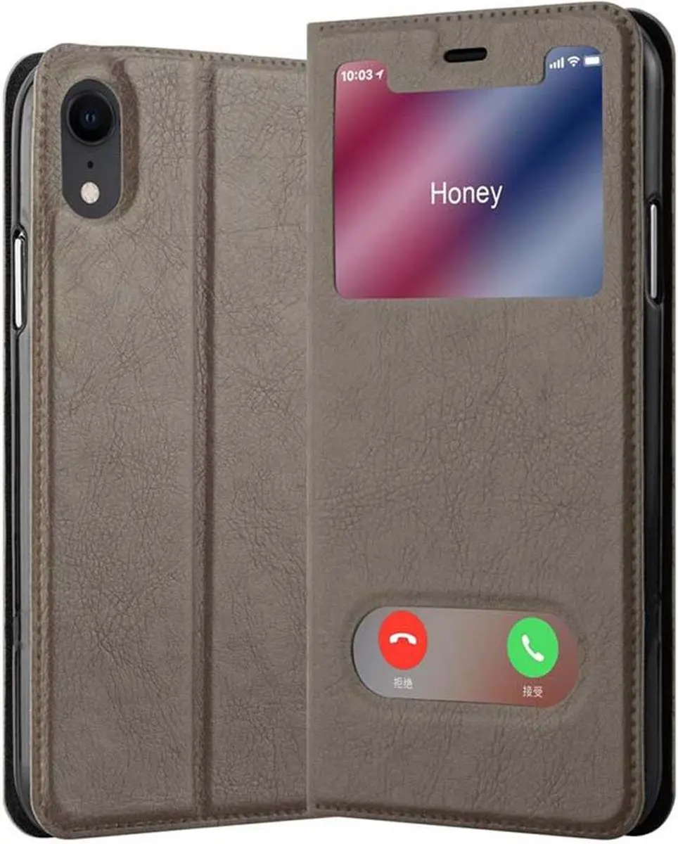 Cadorabo Hoesje geschikt voor Apple iPhone XR in STEEN BRUIN