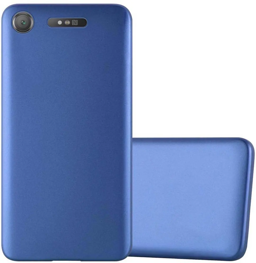 Cadorabo Hoesje geschikt voor Sony Xperia XZ1 in METAAL BLAUW
