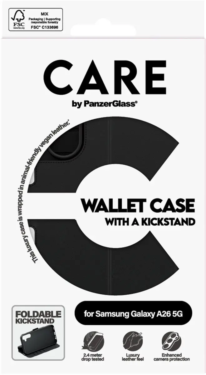 CARE by PanzerGlass Feature Wallet Case Samsung Galaxy A26 - Zwart - afbeelding 5 van 5