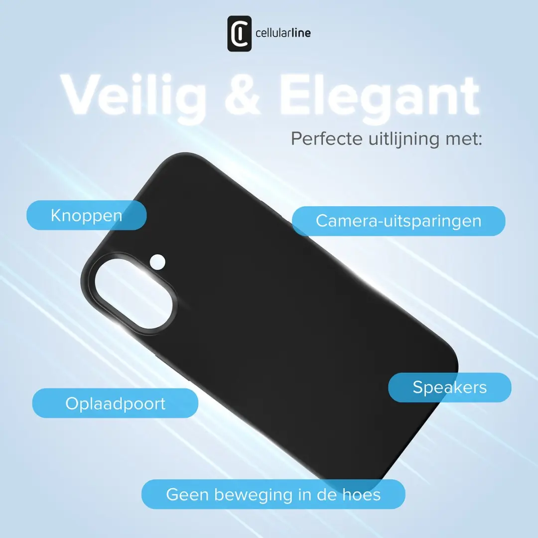 Cellularline Sensation Hoesje iPhone 16 Plus - Zwart - afbeelding 2 van 6