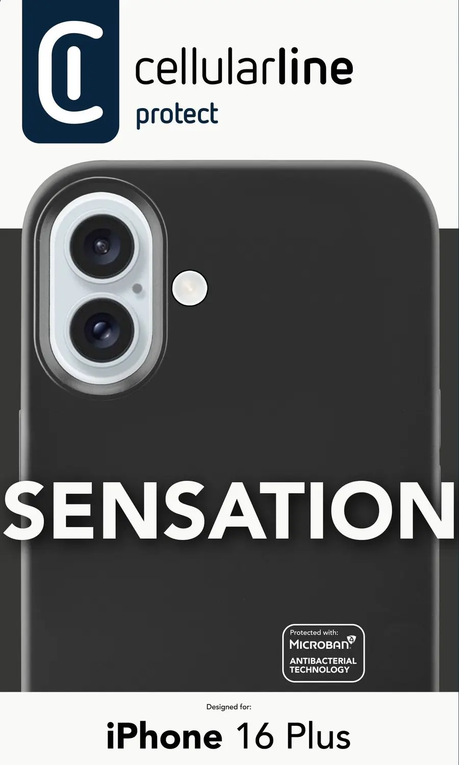 Cellularline Sensation Hoesje iPhone 16 Plus - Zwart - afbeelding 4 van 6