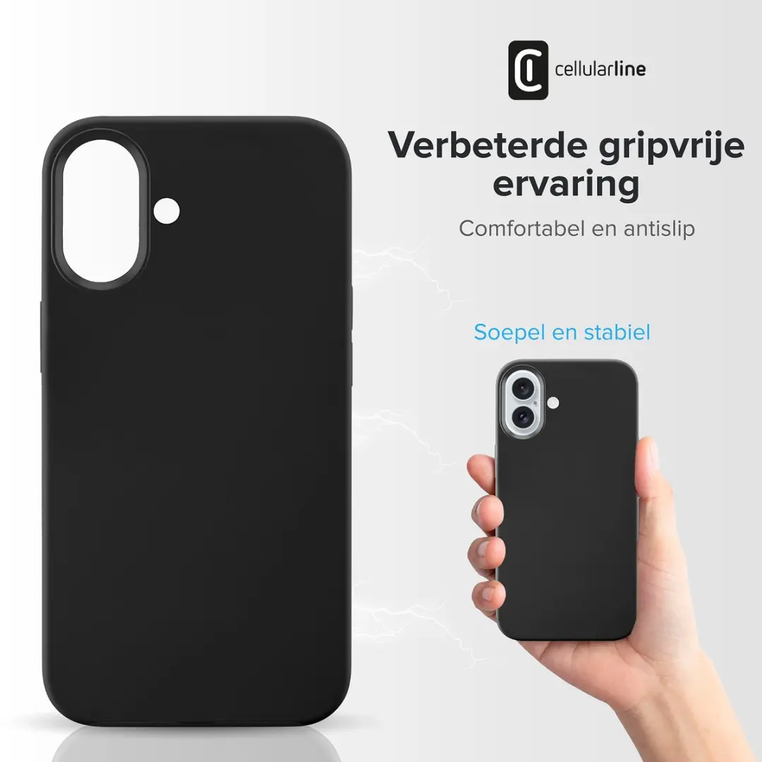 Cellularline Sensation Hoesje iPhone 16 Plus - Zwart - afbeelding 5 van 6