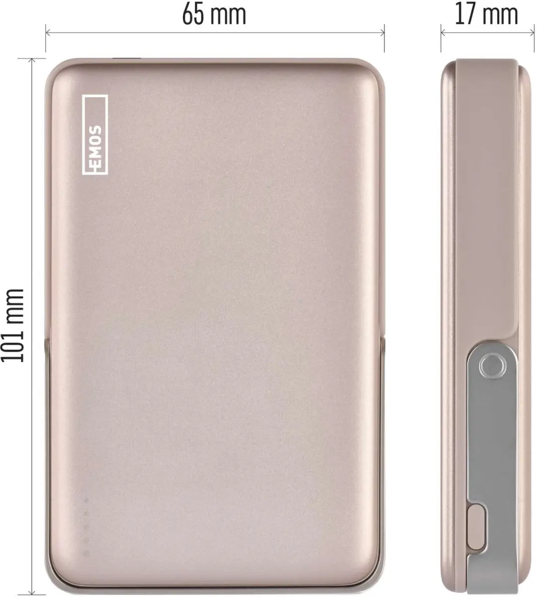 Emos WI1031 Powerbank 10.000mAh 20W - Roségoud - afbeelding 2 van 6
