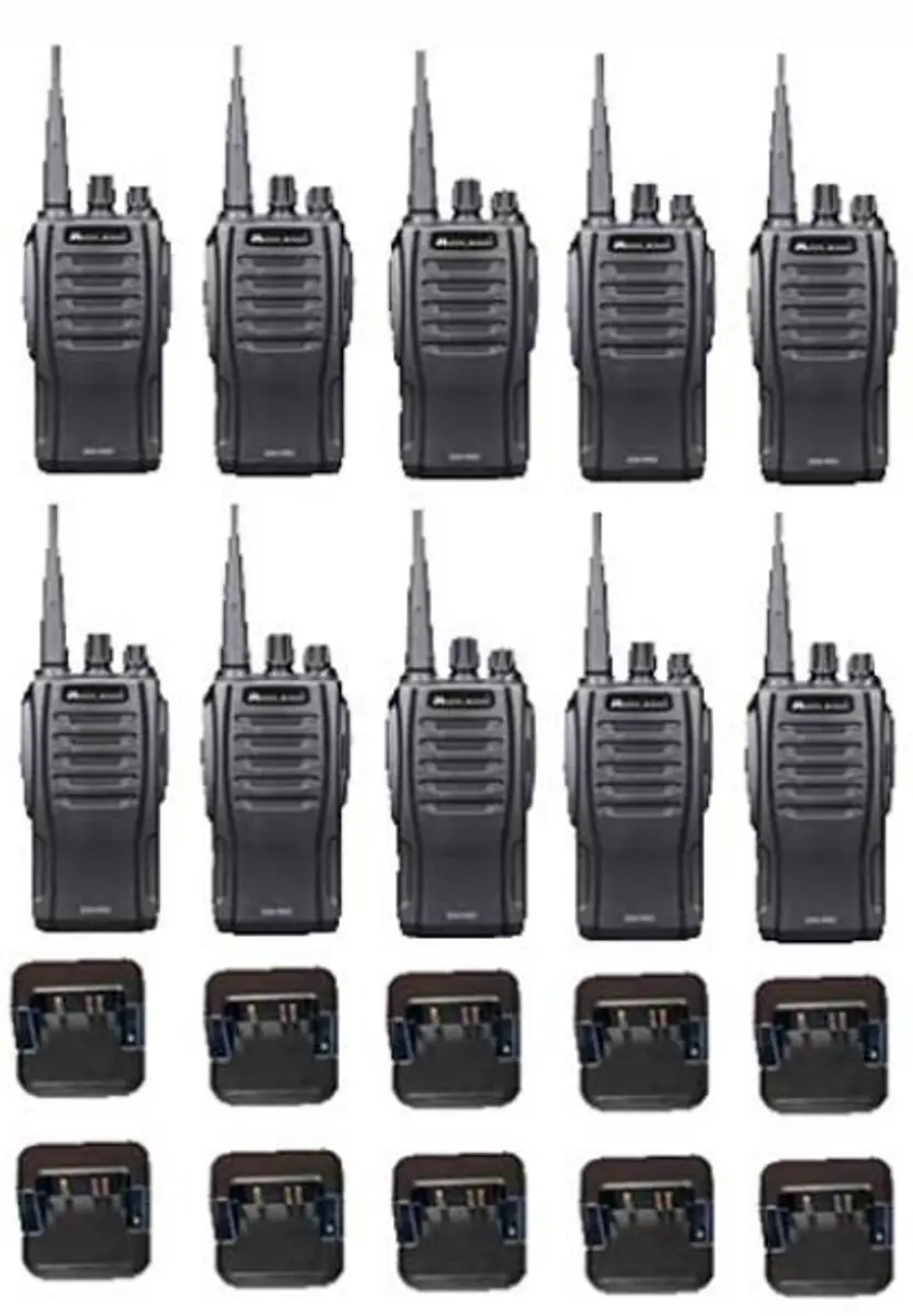 Set van 10 Midland G10 Pro UHF PMR446 Portofoon met tafellader