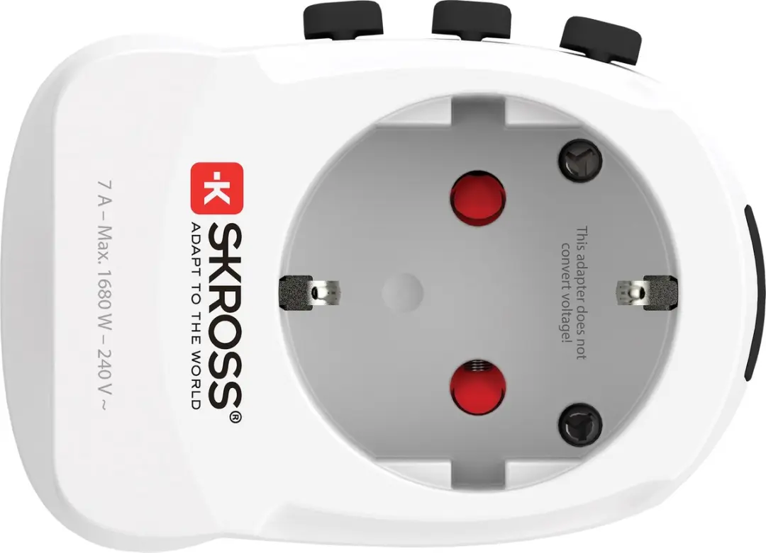 Skross Pro Licht Reisadapter - 2x USB - Wit - afbeelding 6 van 6