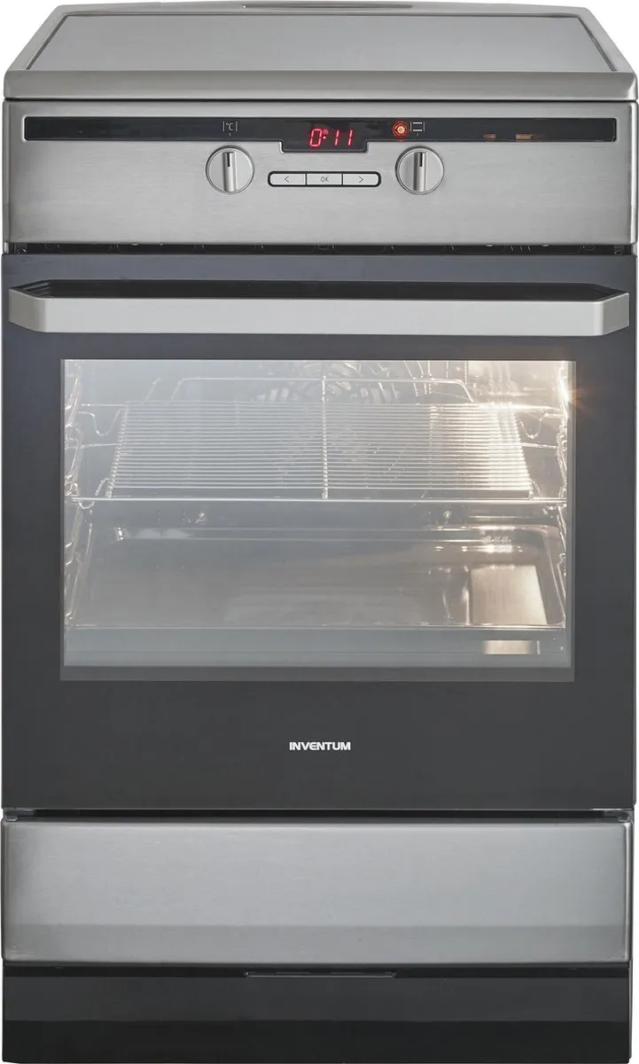 Inventum VFI6042RVS Inductiefornuis 60cm - 65L - 4 Zones - RVS/Zwart