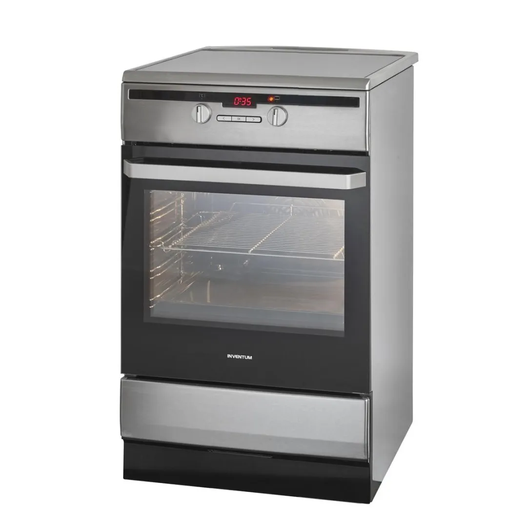 Inventum VFI6042RVS Inductiefornuis 60cm - 65L - 4 Zones - RVS/Zwart