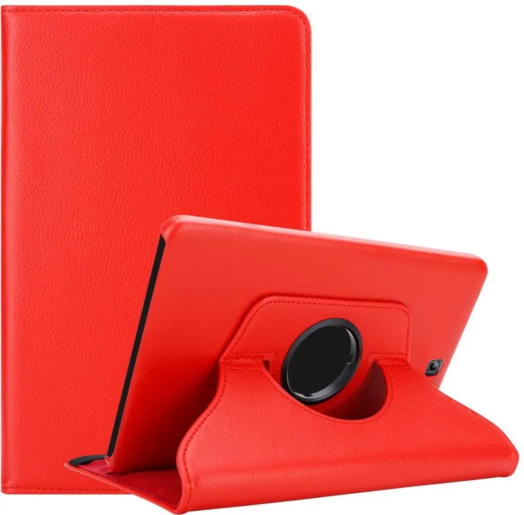 Cadorabo Tablet Hoesje geschikt voor Samsung Galaxy Tab S2 (8 Zoll) in KLAPROOS ROOD - Beschermhoes ZONDER auto Wake Up, met stand functie en elastische band sluiting Book Case Cover Etui
