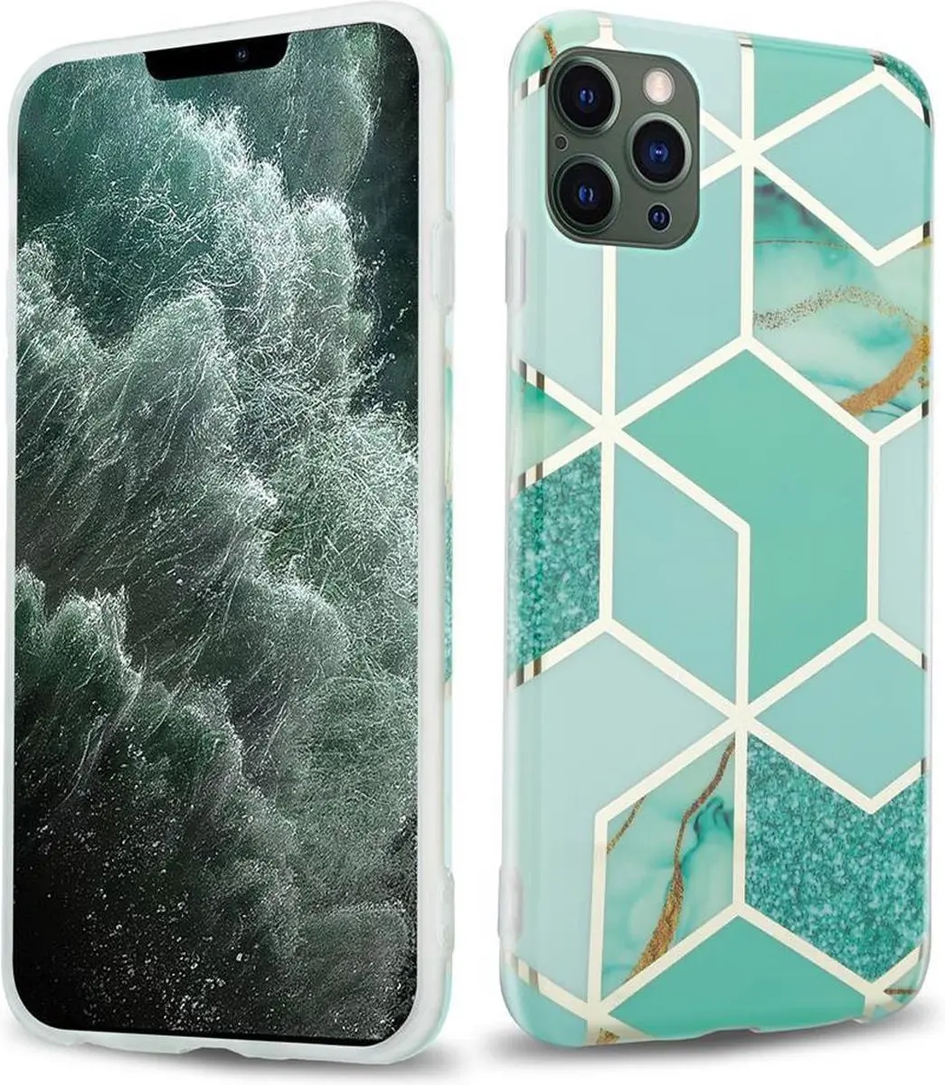 Cadorabo Hoesje geschikt voor Apple iPhone 12 PRO MAX in Groen Lichtgroen Goud M