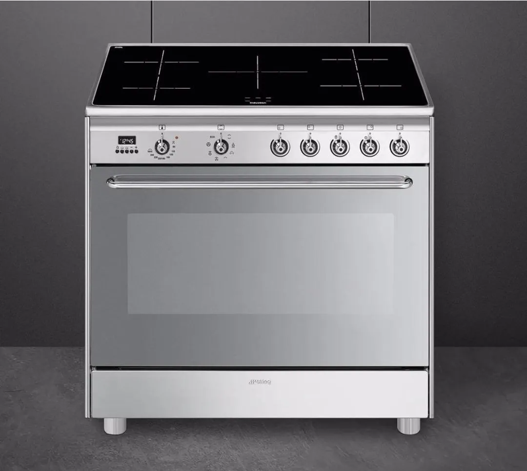 Smeg CG90IXT9 Inductiefornuis - 4 Zones - 1 Oven - RVS