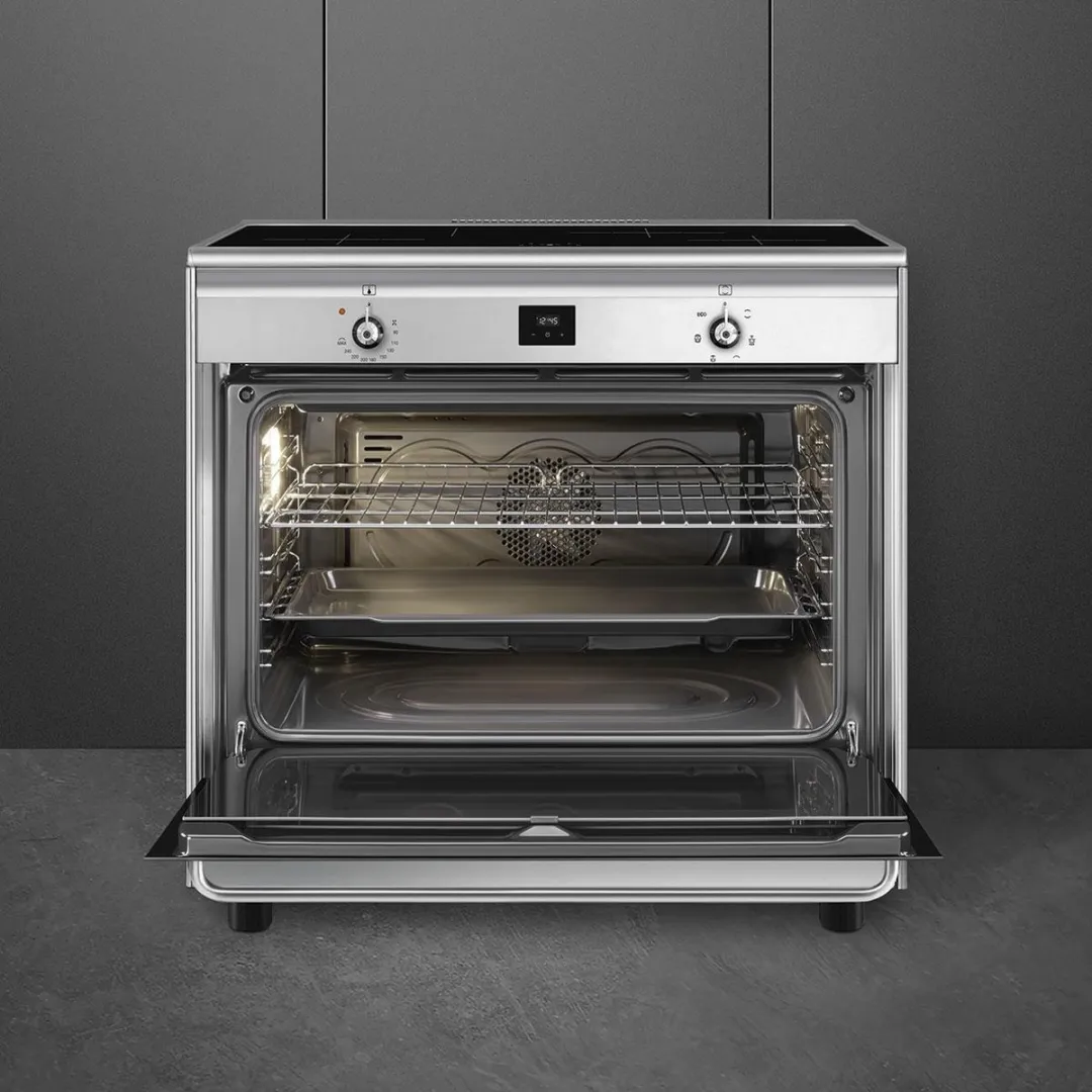 Smeg CG90IXT9 Inductiefornuis - 4 Zones - 1 Oven - RVS