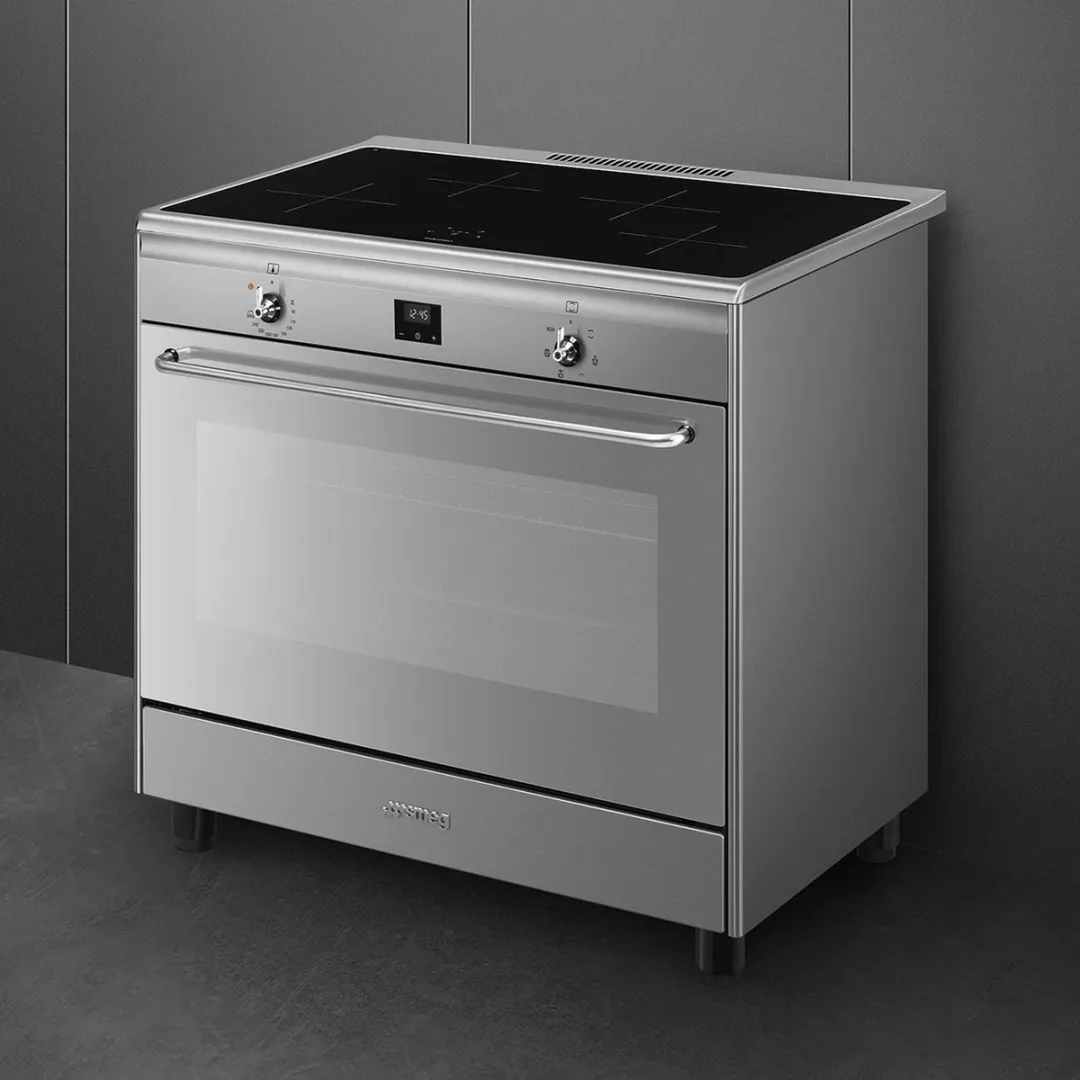 Smeg CG90IXT9 Inductiefornuis - 4 Zones - 1 Oven - RVS