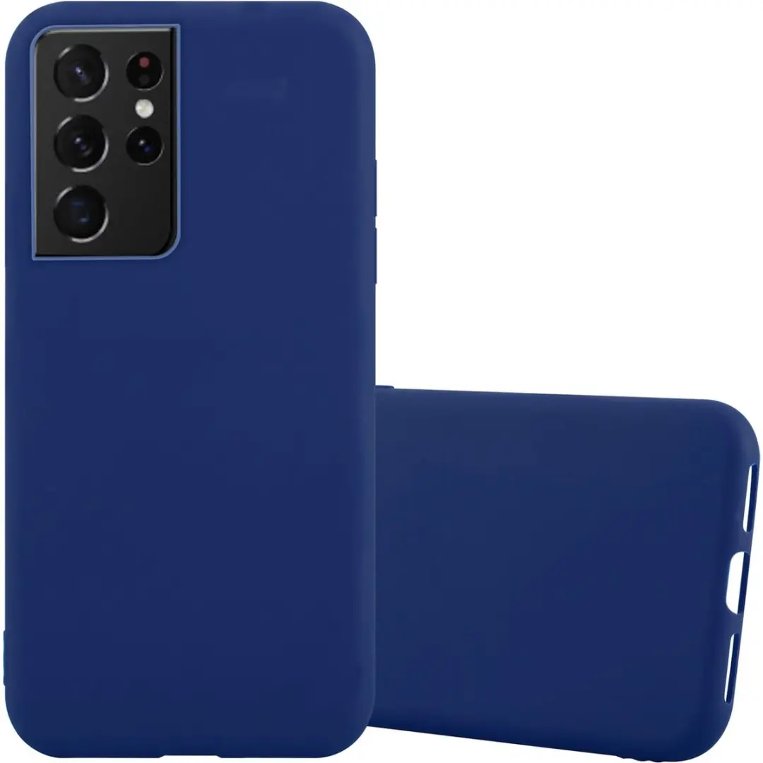 Cadorabo Hoesje geschikt voor Samsung Galaxy S21 ULTRA in CANDY DONKER BLAUW