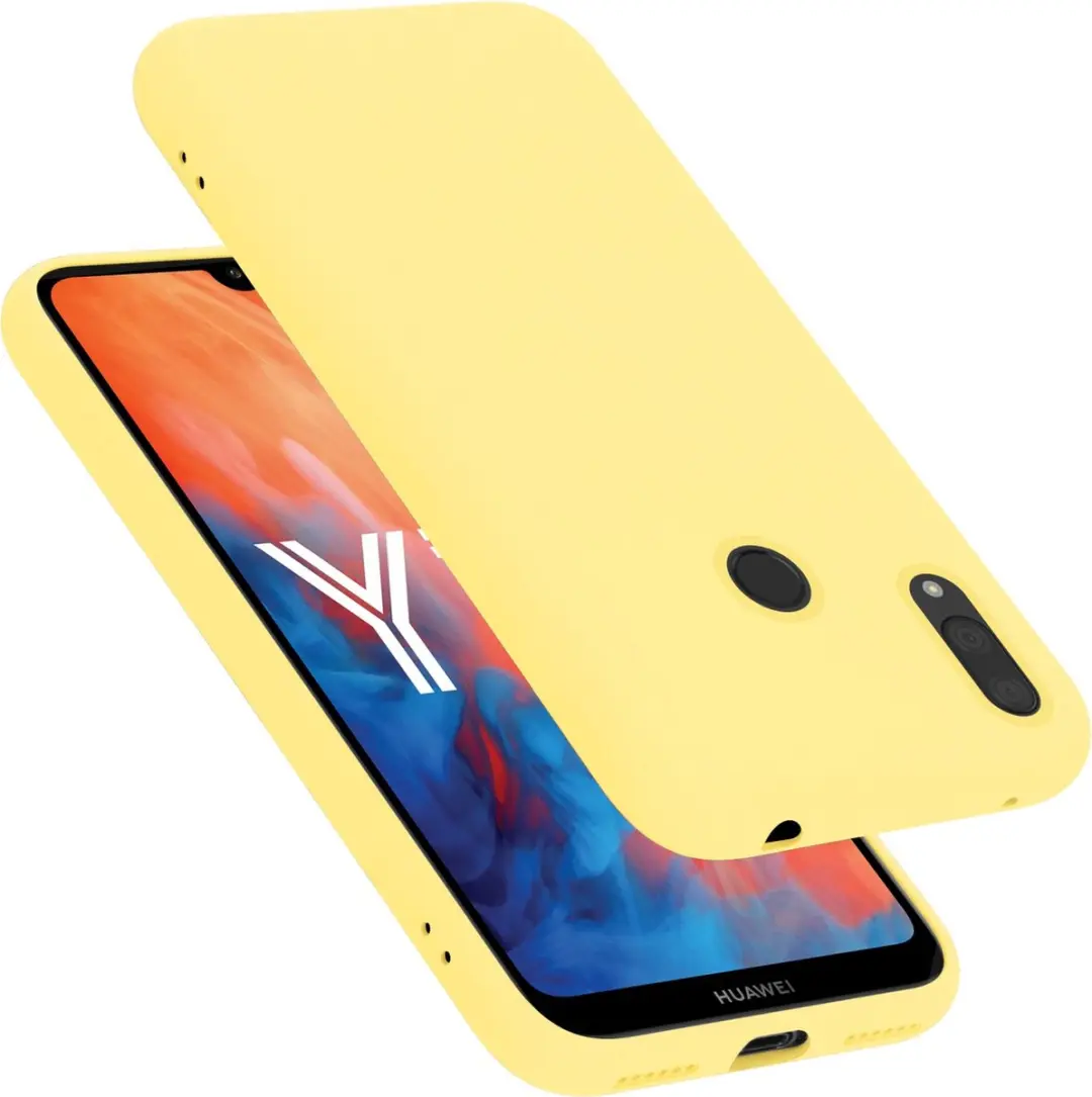 Cadorabo Hoesje geschikt voor Huawei Y7 2019 / Y7 PRIME 2019 in LIQUID GEEL