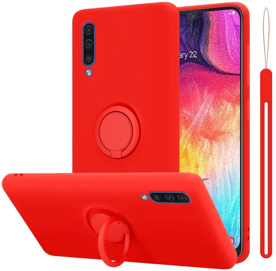 Cadorabo Hoesje geschikt voor Samsung Galaxy A50 4G / A50s / A30s in LIQUID ROOD