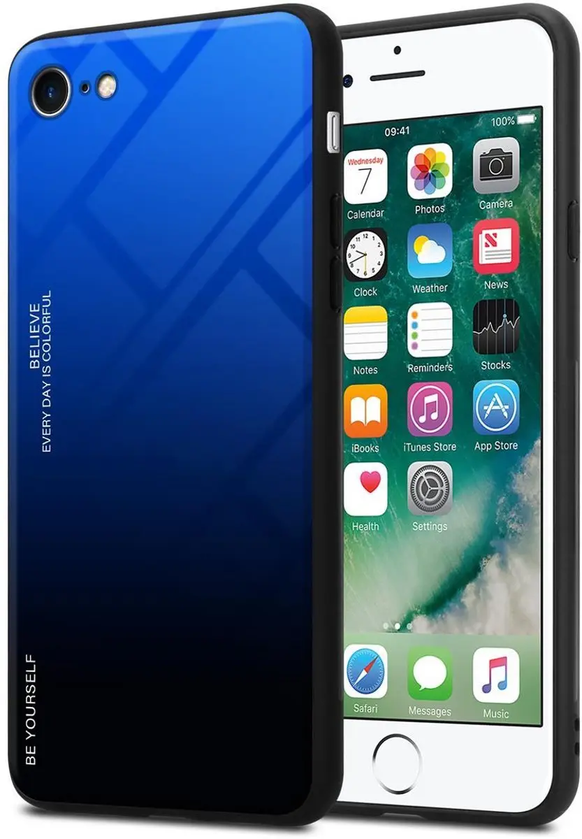 Cadorabo Hoesje geschikt voor Apple iPhone 7 / 7S / 8 / SE 2020 in BLAUW