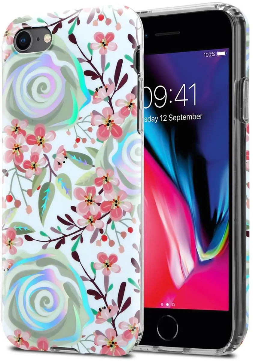Cadorabo Hoesje geschikt voor Apple iPhone 7 / 7S / 8 / SE 2020 in PERZIK BLOESE