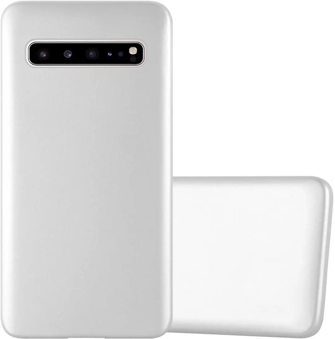 Cadorabo Hoesje geschikt voor Samsung Galaxy S10 5G in METALLIC ZILVER