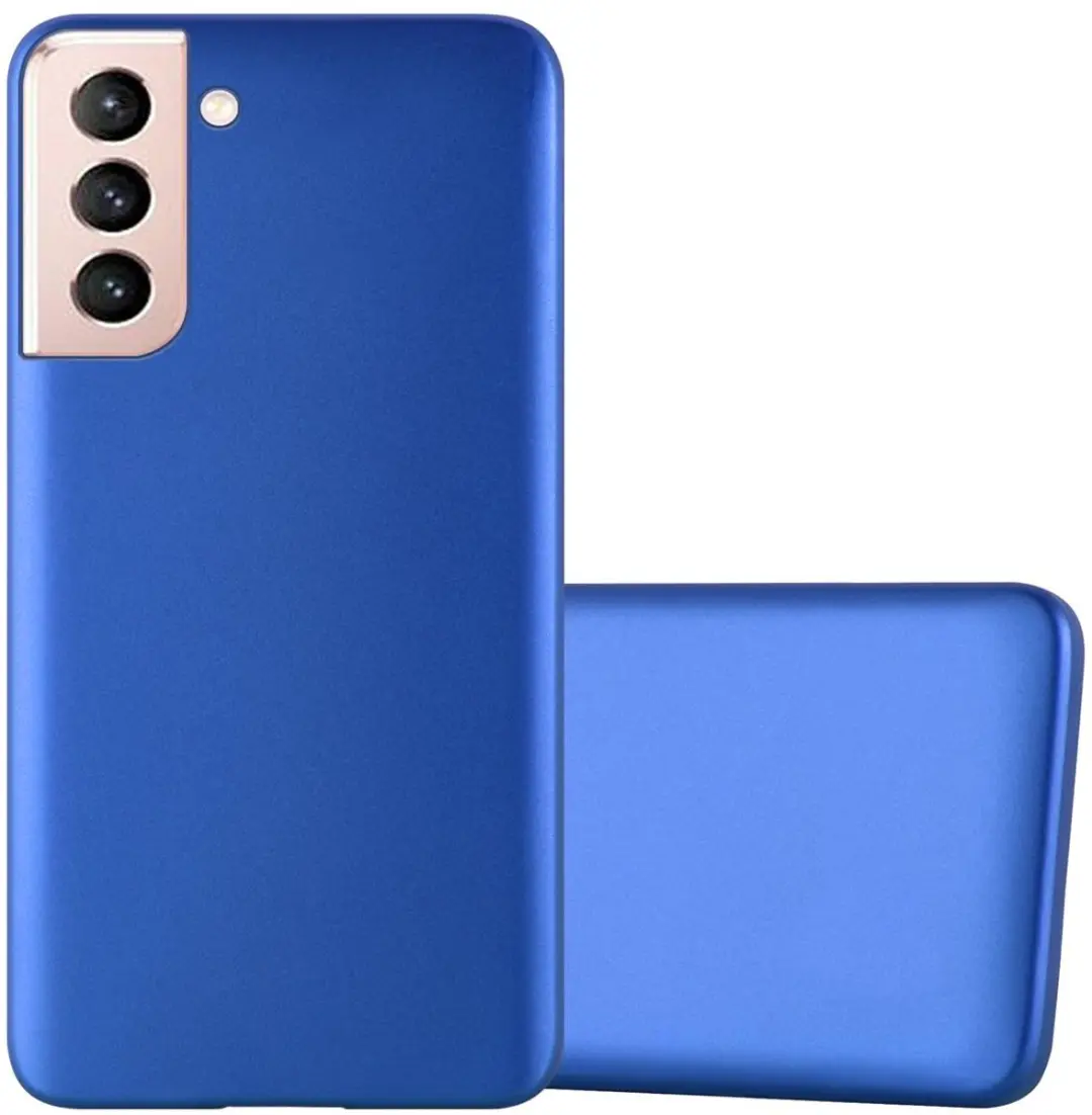 Cadorabo Hoesje geschikt voor Samsung Galaxy S21 5G in METAAL BLAUW