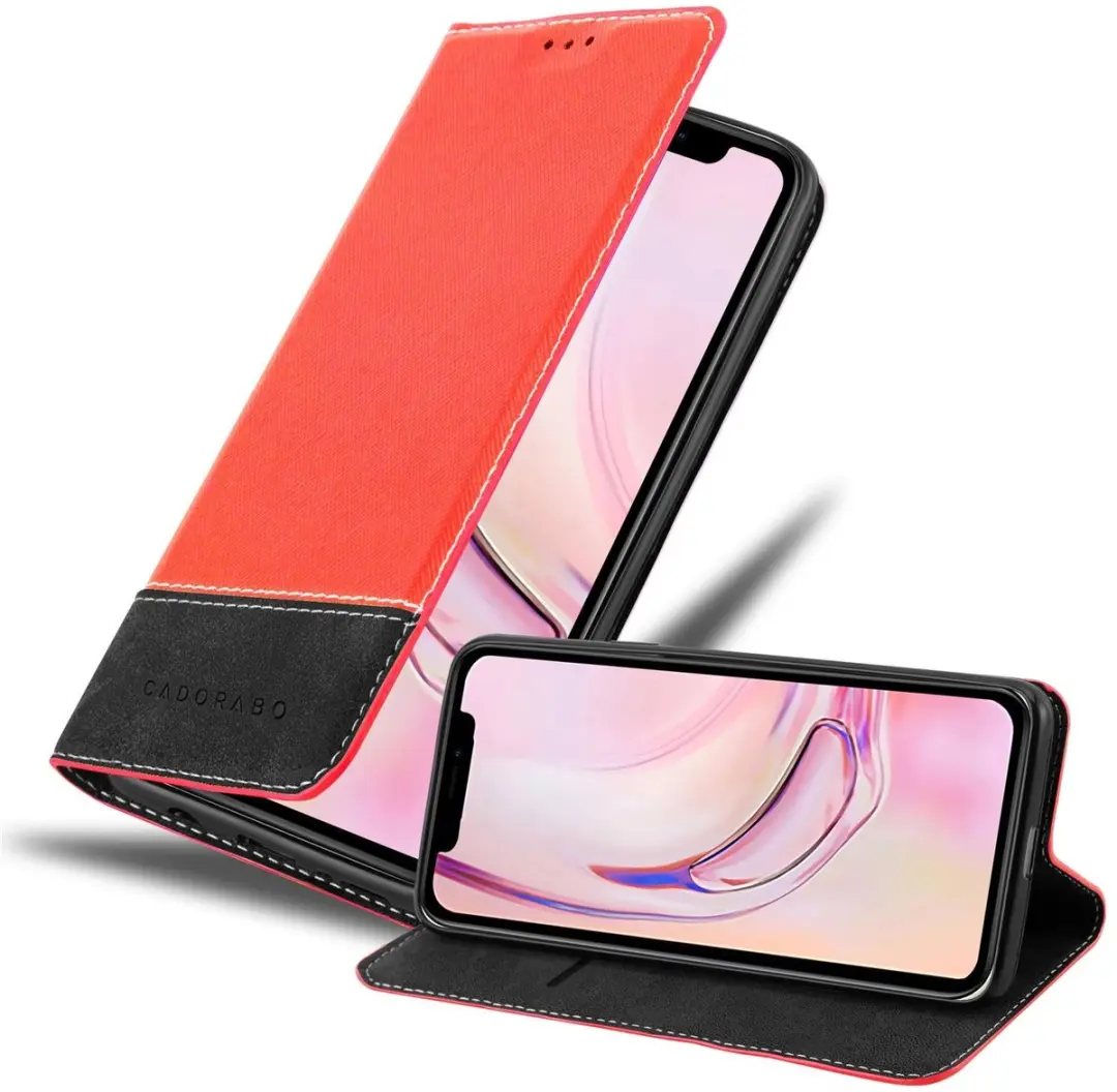 Cadorabo Hoesje geschikt voor Apple iPhone 13 PRO MAX in ROOD ZWART