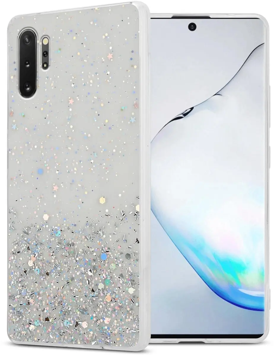 Cadorabo Hoesje geschikt voor Samsung Galaxy NOTE 10 PLUS in Transparant met Gli