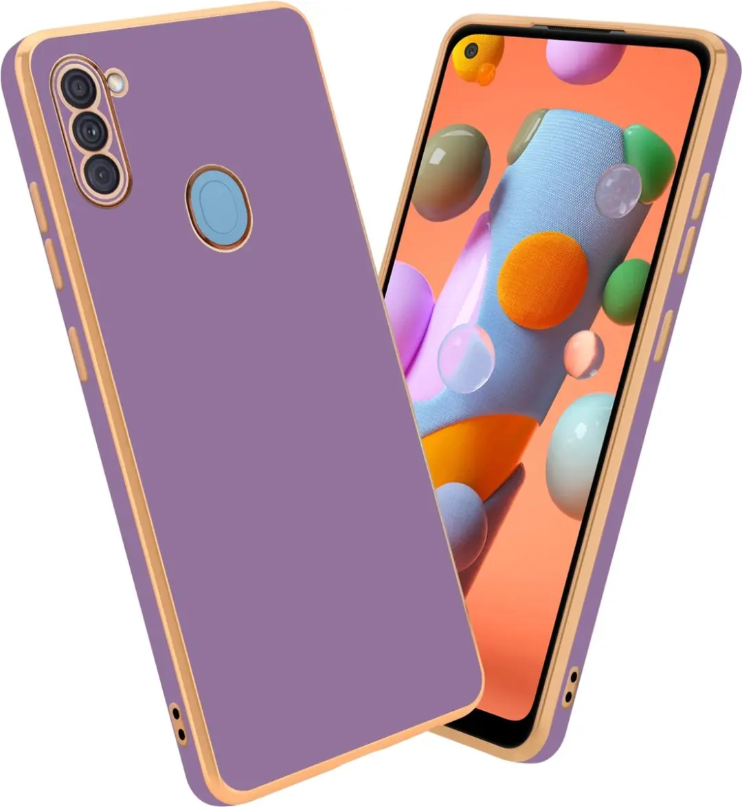Cadorabo Hoesje geschikt voor Samsung Galaxy A11 / M11 in Glossy Paars