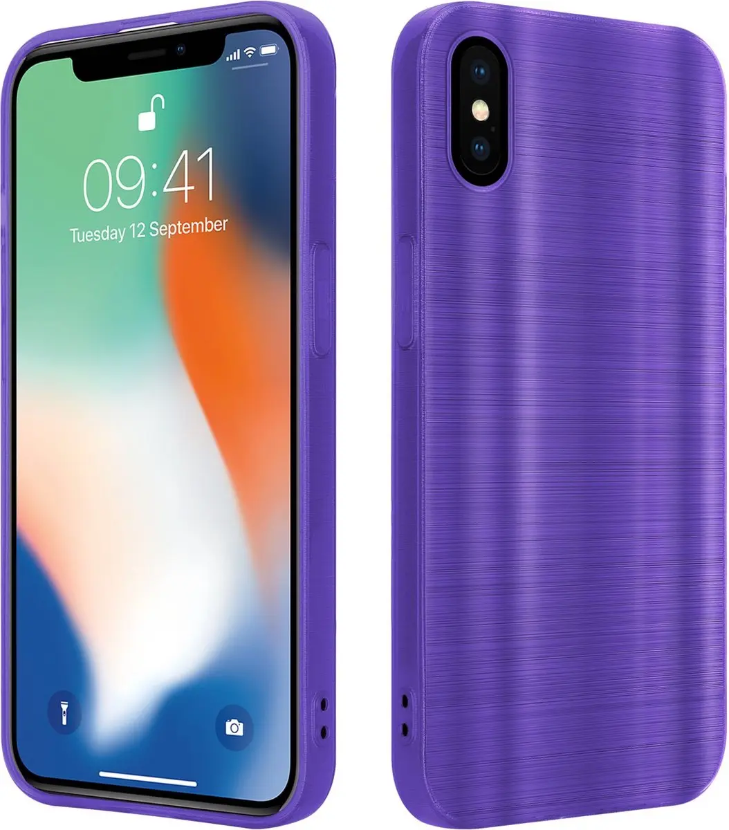 Cadorabo Hoesje geschikt voor Apple iPhone X / XS in Brushed Paars