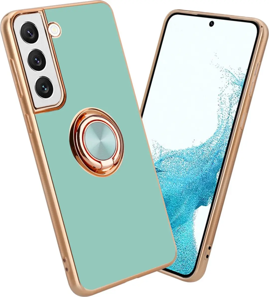 Cadorabo Hoesje geschikt voor Samsung Galaxy S22 in Glossy Turquoise