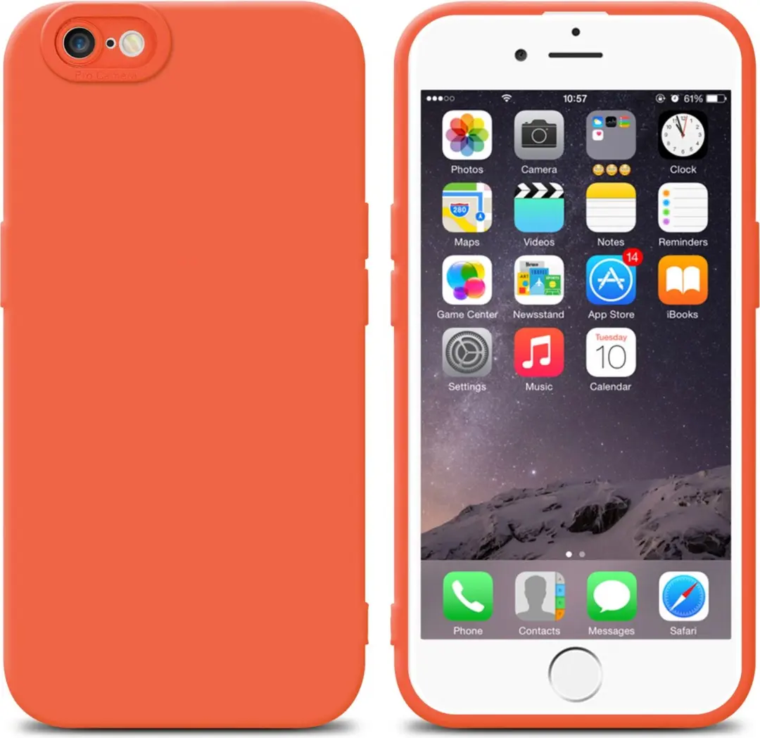 Cadorabo Hoesje geschikt voor Apple iPhone 6 / 6S in FLUID ORANJE