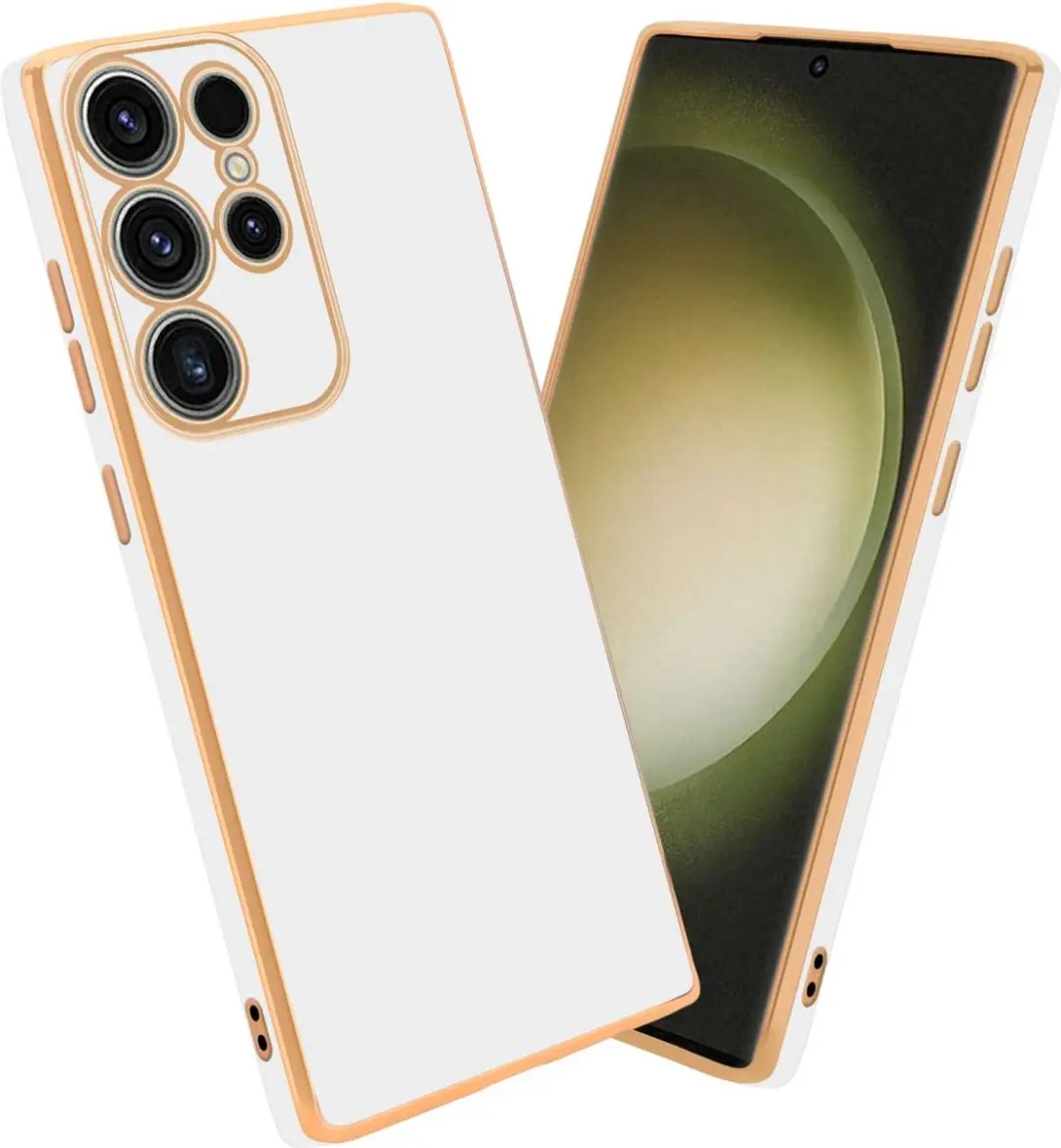 Cadorabo Hoesje geschikt voor Samsung Galaxy S23 ULTRA in Glossy Wit