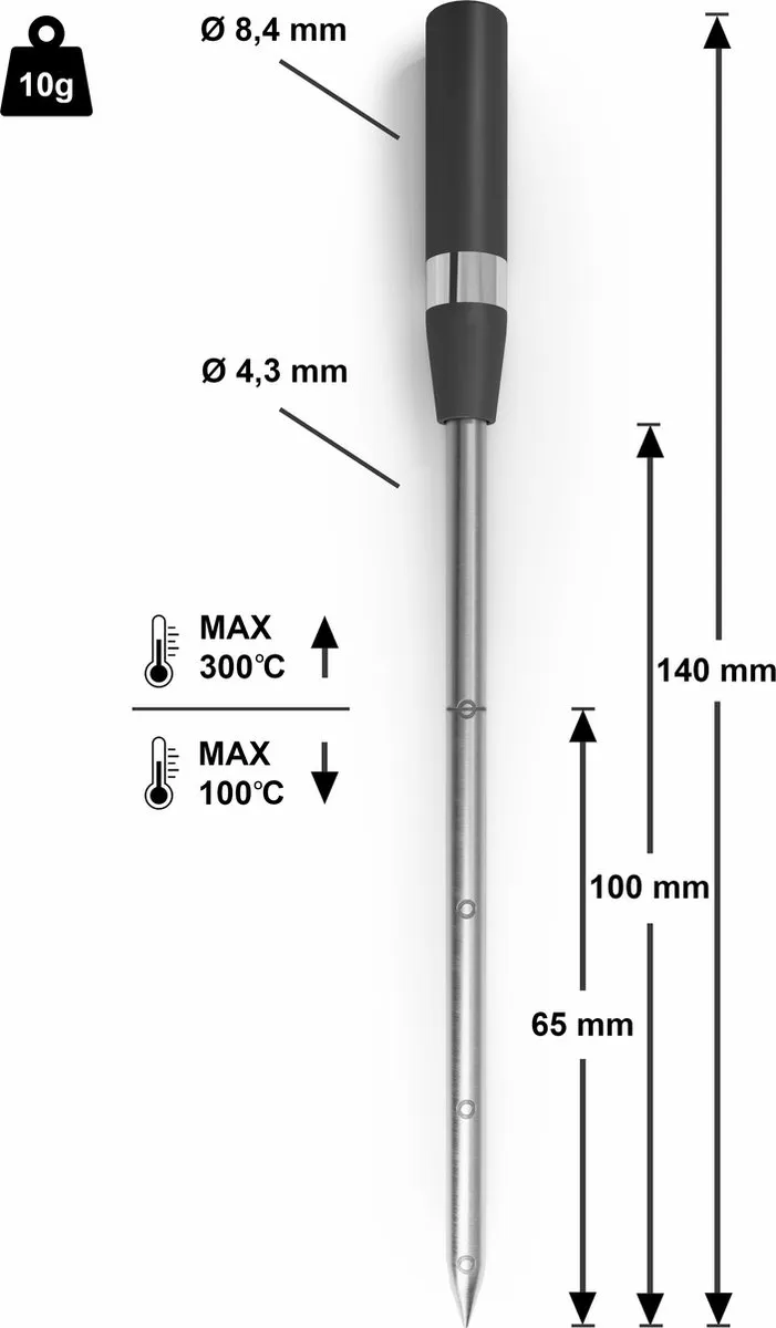 Siemens HZ32WA00 Draadloze Kerntemperatuurmeter - Vaatwasserbestendig - Zwart/RVS - afbeelding 6 van 6