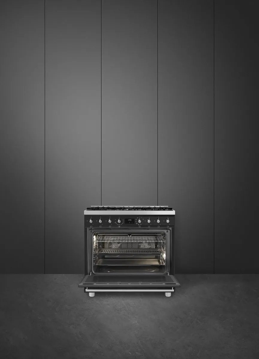 Smeg C9GMMBNLK2 Gasfornuis 90cm - Mat zwart