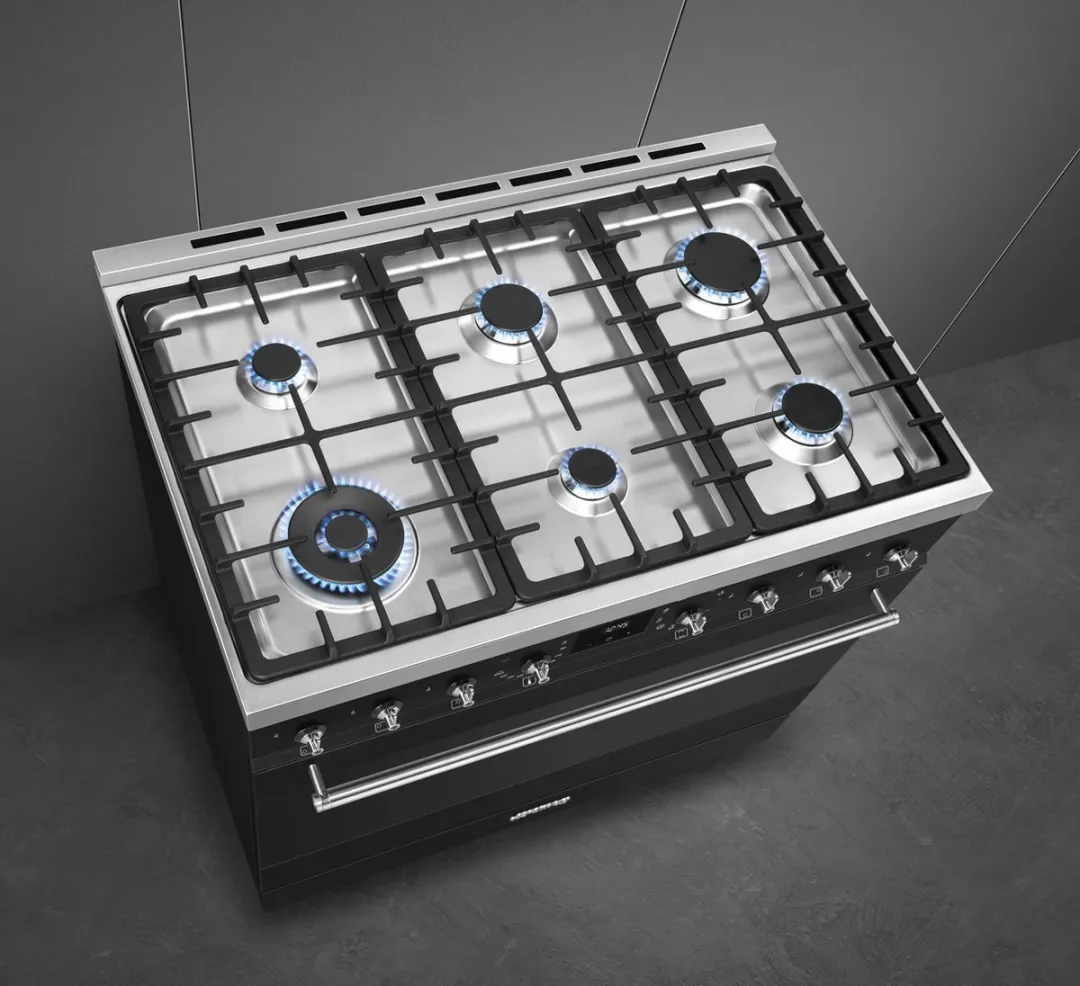 Smeg C9GMMBNLK2 Gasfornuis 90cm - Mat zwart