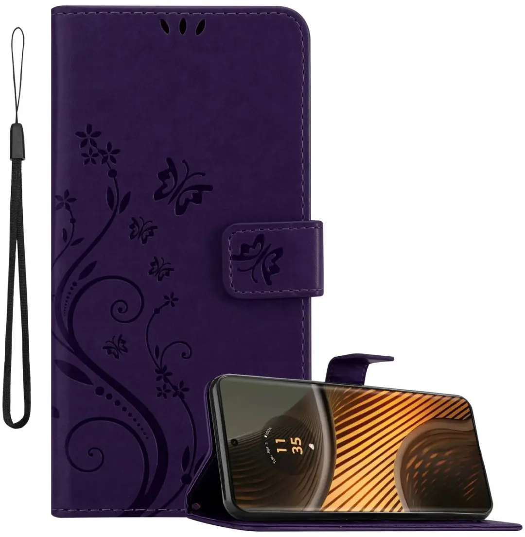 Cadorabo Hoesje geschikt voor Motorola Moto Edge 50 Ultra in BLOEMEN DONKER PAAR